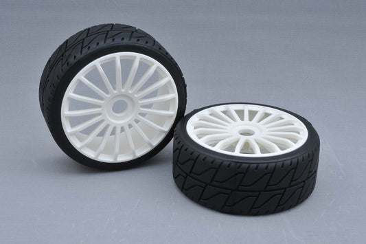 MCD Racing Tyre 180 mm Asphalt RM + Wheel White 17 Spoke 100232X