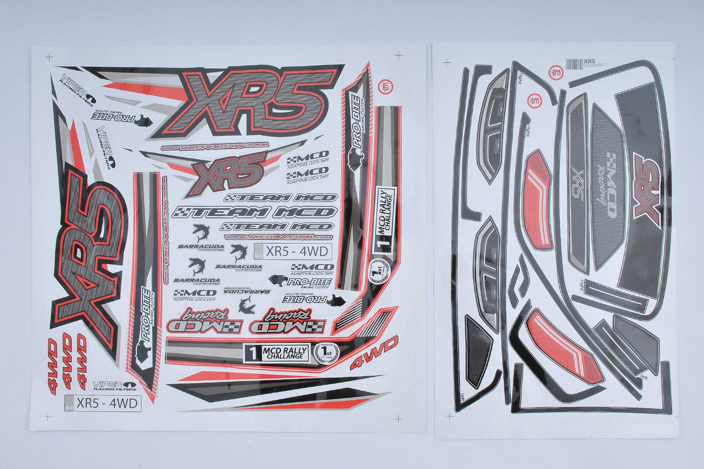 MCD Racing XR5 Rally Body Shell Decal Set 502701P